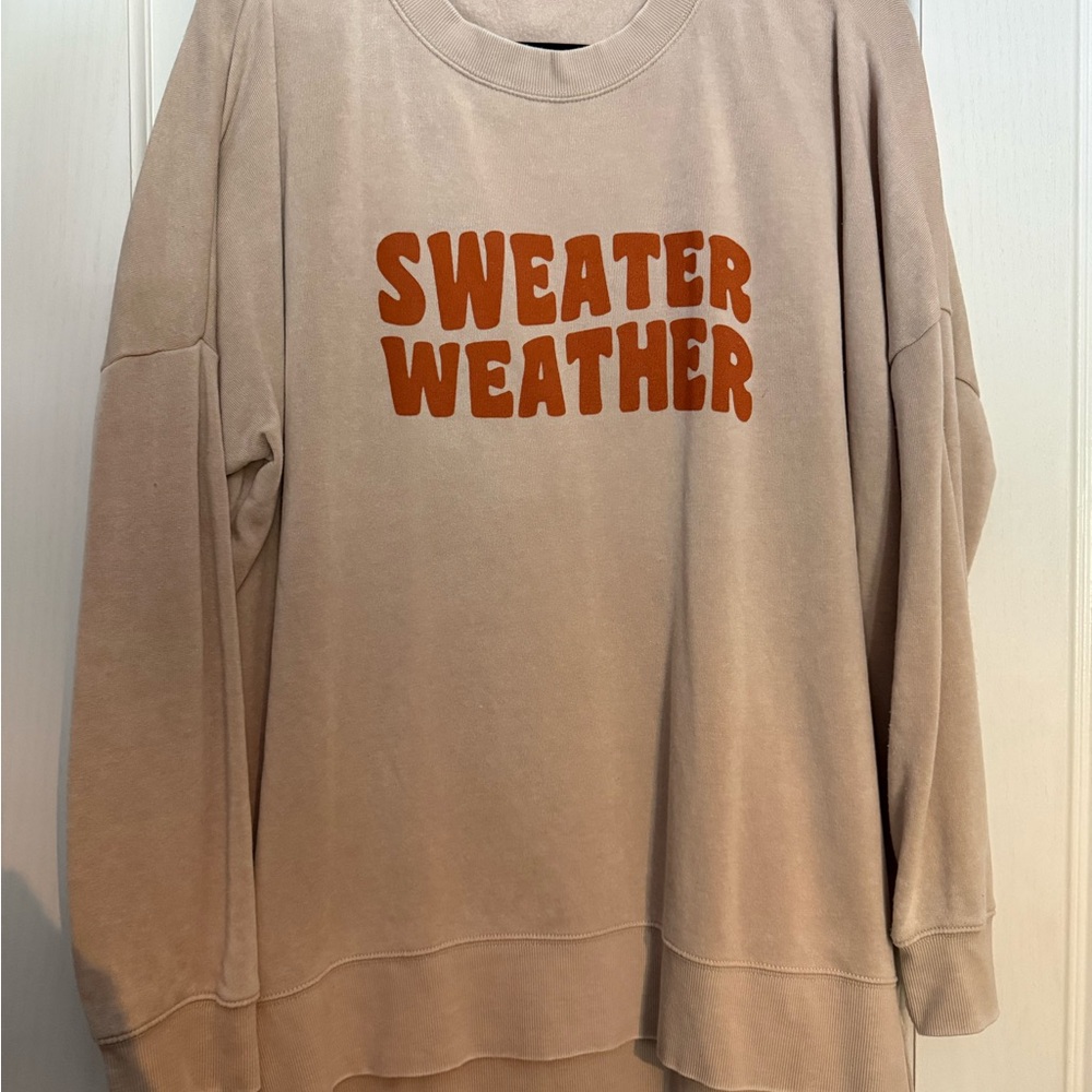 Pink Lily Tan Sweatshirt